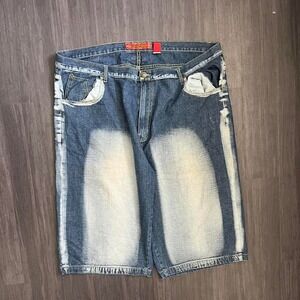 Y2K Roadblock baggy jean shorts distressed